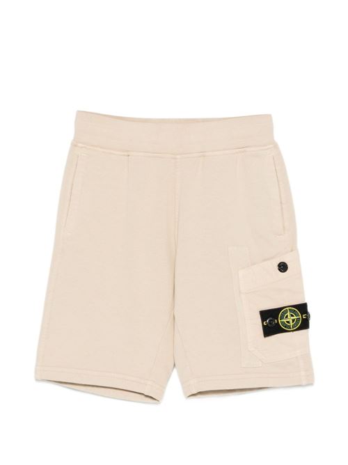 Bermuda bambino Stone Island in felpa beige STONE ISLAND KIDS | 6200008S0040V0090
